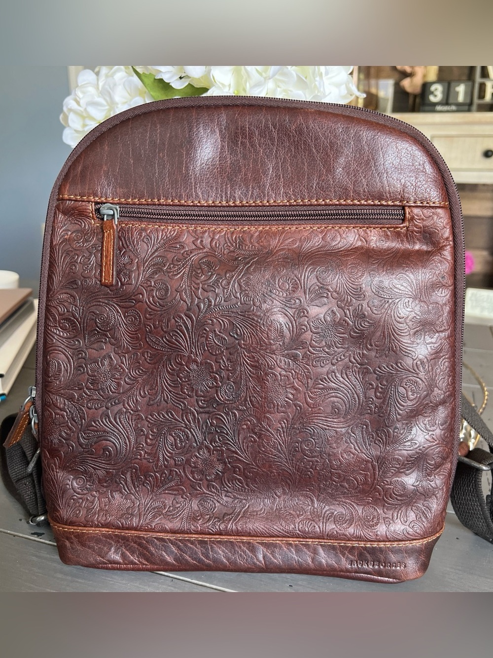 Jack Georges Small Convertible Backpack /Crossbody Leather
